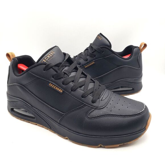 Skechers Uno Alder Black Gum Men\'s 12 Wide Casual Shoes Air Sneakers 183012 W main image 8
